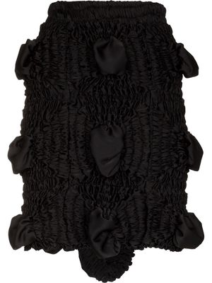 FEBEN high-waisted textured-finish skirt - Black