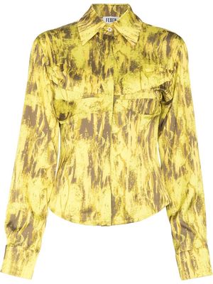 FEBEN patterned button-up shirt - Yellow