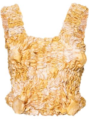 FEBEN Twist ruched tank top - Yellow