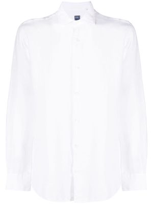 Fedeli button-up linen shirt - White