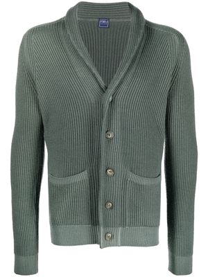 Fedeli chunky-knit shawl-lapel cardigan - Green