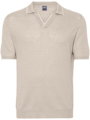 Fedeli contrast-border polo shirt - Neutrals