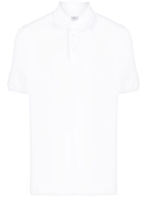 Fedeli cotton short-sleeve polo shirt - White