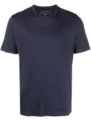 Fedeli crew-neck cotton T-shirt - Blue