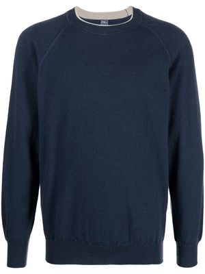 Fedeli crew-neck wool-cashmere jumper - Blue