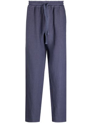Fedeli drawstring linen trousers - Blue