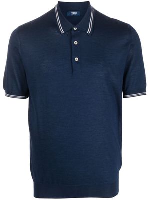 Fedeli Eton short-sleeve polo shirt - Blue