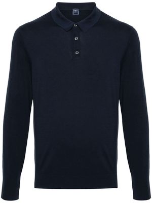 Fedeli fine-knit cotton polo shirt - Blue