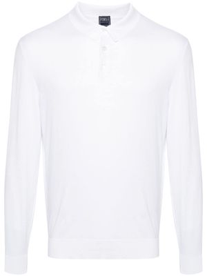 Fedeli fine-knit cotton polo shirt - White