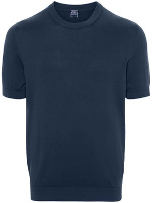 Fedeli fine-knit cotton T-shirt - Blue