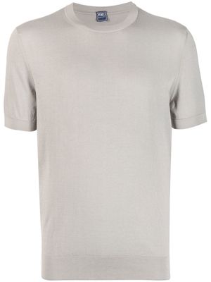 Fedeli fine-knit cotton T-shirt - Grey