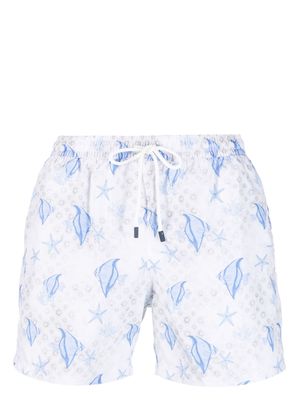 Fedeli fish-print swim shorts - Grey