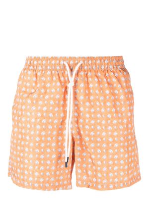 Fedeli fish-print swim shorts - Orange
