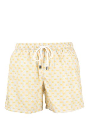 Fedeli fish-print swim shorts - Yellow