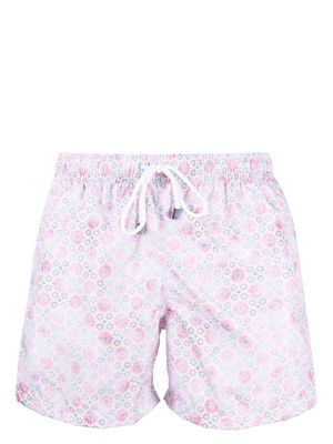 Fedeli floral-print swim shorts - White