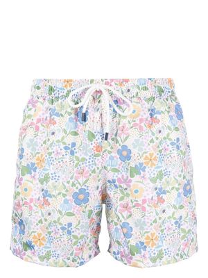 Fedeli floral-print swim trunks - White