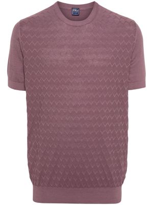 Fedeli geometric-pattern knitted T-shirt - Purple