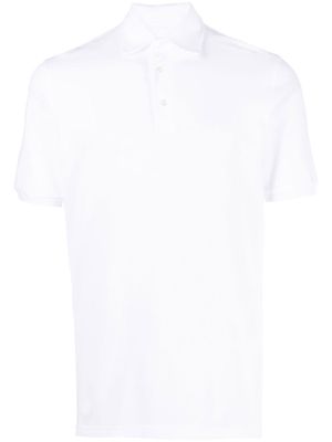 Fedeli grained textured cotton polo - White