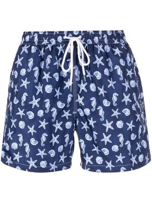 Fedeli graphic print swim shorts - Blue