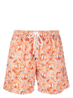 Fedeli graphic-print swimming trunks - Orange
