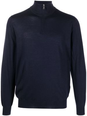 Fedeli half-zip wool jumper - Blue