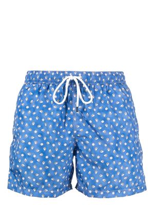 Fedeli hedgehog print swim shorts - Blue