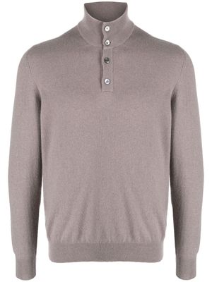 Fedeli high-neck cashmere jumper - Grey
