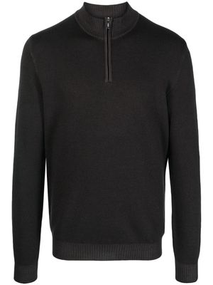 Fedeli high-neck half-zip jumper - Grey