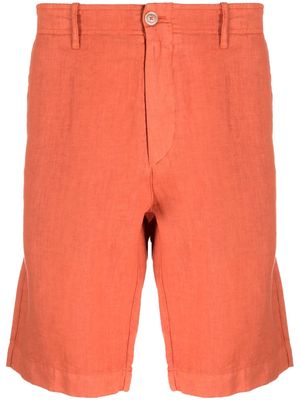 Fedeli knee-length linen Bermuda shorts - Orange