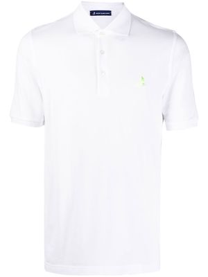 Fedeli logo embroidered polo shirt - White