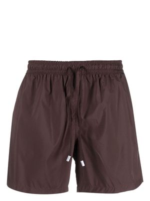 Fedeli logo-patch swim shorts - Brown