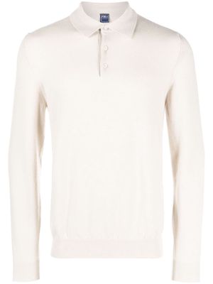 Fedeli long-sleeve cashmere polo shirt - Neutrals