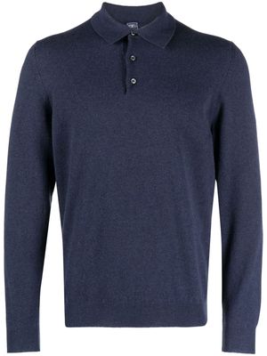 Fedeli long-sleeved cashmere polo shirt - Blue