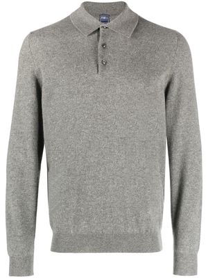 Fedeli long-sleeved cashmere polo shirt - Grey