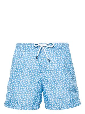 Fedeli Madeira floral-print swim shorts - Blue