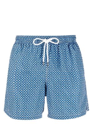 Fedeli Madeira geometric-print swim shorts - Blue