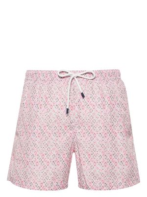 Fedeli Madeira graphic-print swim shorts - Pink