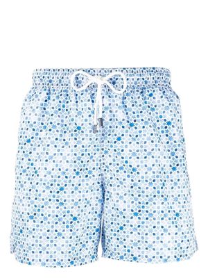 Fedeli Madeira Pool-print swim shorts - Blue