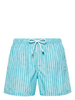 Fedeli Madeira stripe-pattern swim shorts - Blue