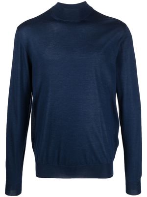 Fedeli mock-neck cashmere-silk sweatshirt - Blue