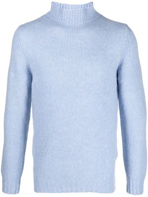 Fedeli mock-neck knitted jumper - Blue