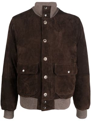Fedeli multi-panel long-sleeve jacket - Brown