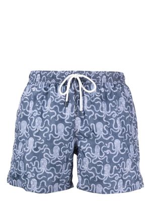 Fedeli octopus-print swim short - Blue