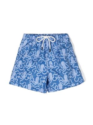 Fedeli octopus-print swim shorts - Blue