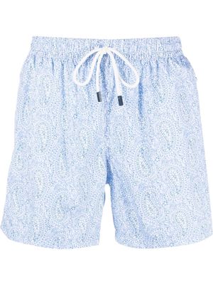 Fedeli paisley-print swim shorts - Blue