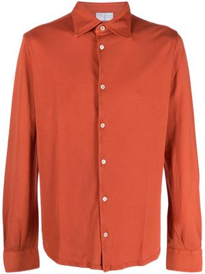 Fedeli piqué-weave cotton shirt - Orange