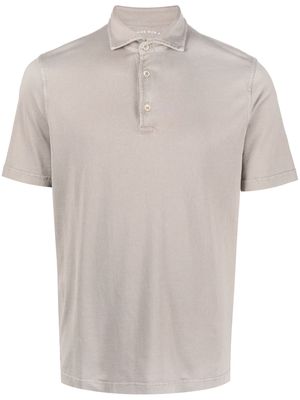 Fedeli plain cotton polo shirt - Grey