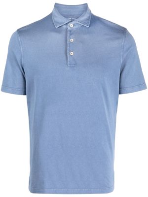 Fedeli plain organic-cotton polo shirt - Blue