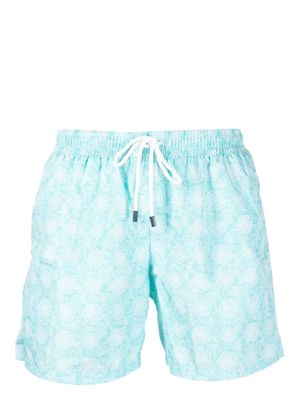 Fedeli printed drawstring swim shorts - Green