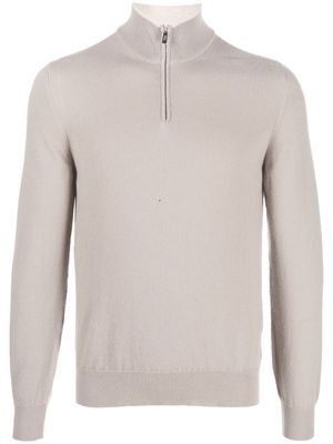 Fedeli quarter-zip wool-cashmere jumper - Neutrals